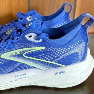 Brooks Glycerin GTS 22 Women's Running Shoes Amparo Blue/Yellow Sz 8.5 - EUC